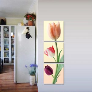 Tranh bộ treo tường hoa Tulip DH1143A (kích thước 30x90cm)-0