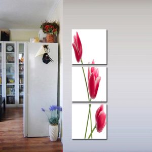 Tranh bộ treo tường hoa Tulip DH1145A (kích thước 40x120cm)-0