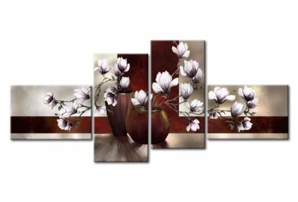 Tranh bộ nghệ thuật hoa Mộc Lan MS08 (kích thước 200x80cm)-56679