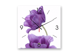 Tranh đồng hồ hoa Tulip vector DH1263A (kích thước 40x40cm)-0