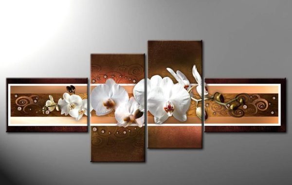 Tranh bộ hoa Lan trắng MS16 (kích thước 180x90cm)-56759